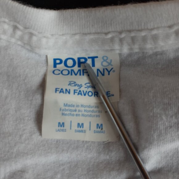 Trump Girl - Messy Bun - Red White and Blue - New Women's Medium White T-Shirt - Picture 3 of 4